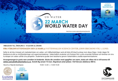 Inbjudan Världsvattendagen i Vattenhallen (pdf 341 kB, ny flik) 